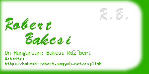 robert bakcsi business card